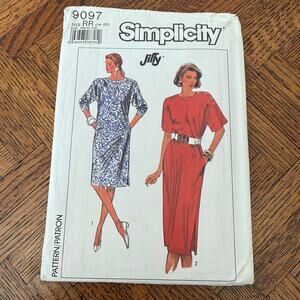 VINTAGE 80S SIMPLICITY 9097 14-20 WOMENS DRESS PATTERN UNCUT
